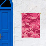 Pink Digital Camo Pattern Print Garden Flag