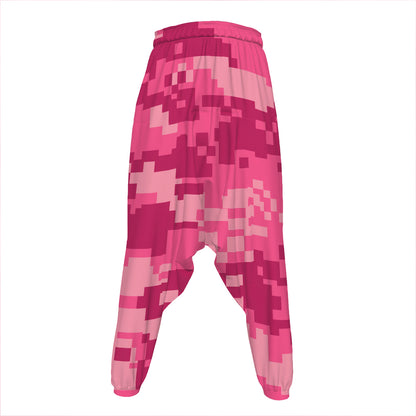 Pink Digital Camo Pattern Print Hammer Pants