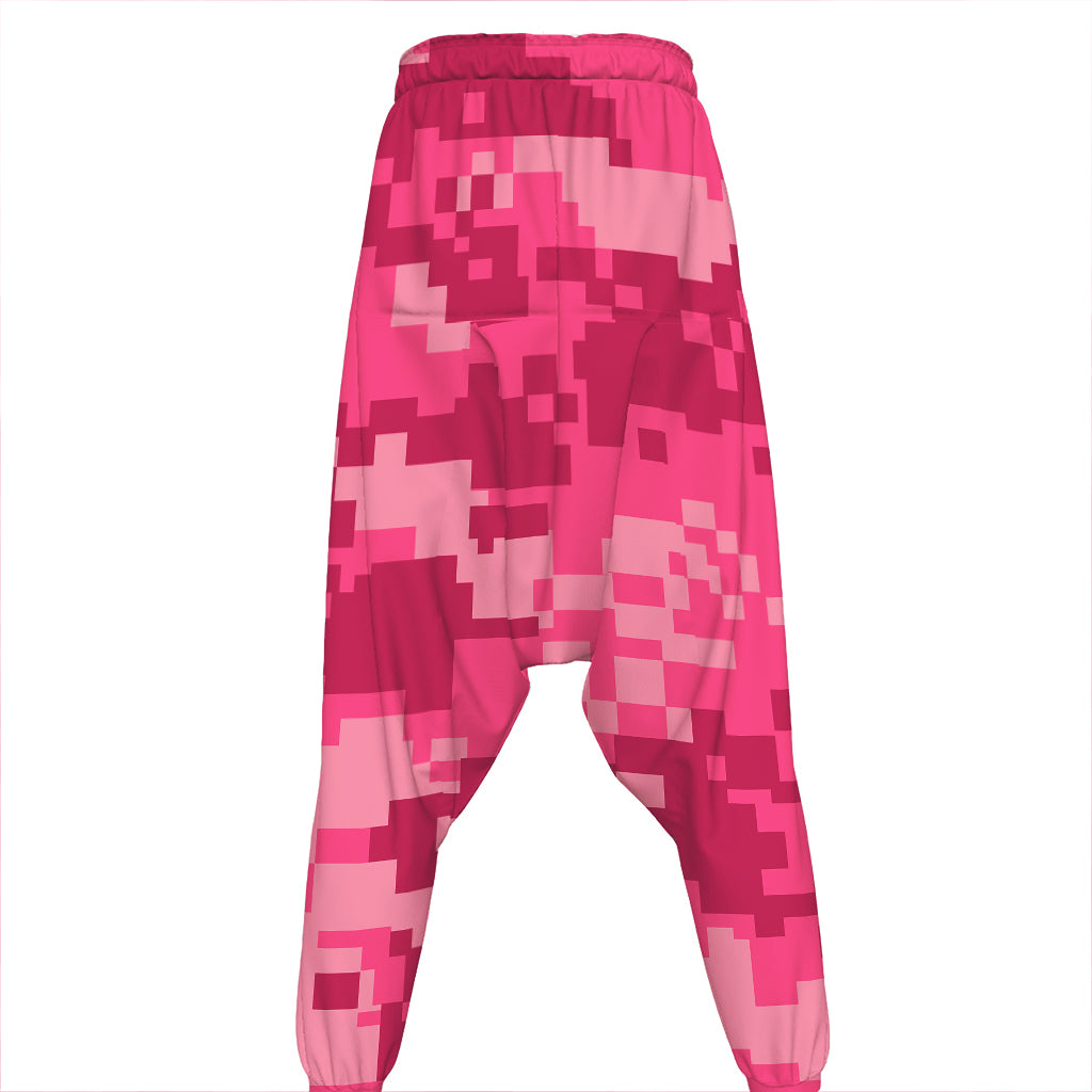 Pink Digital Camo Pattern Print Hammer Pants