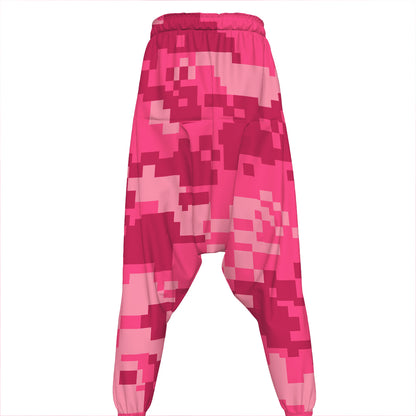 Pink Digital Camo Pattern Print Hammer Pants