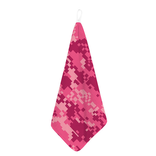 Pink Digital Camo Pattern Print Hand Towel