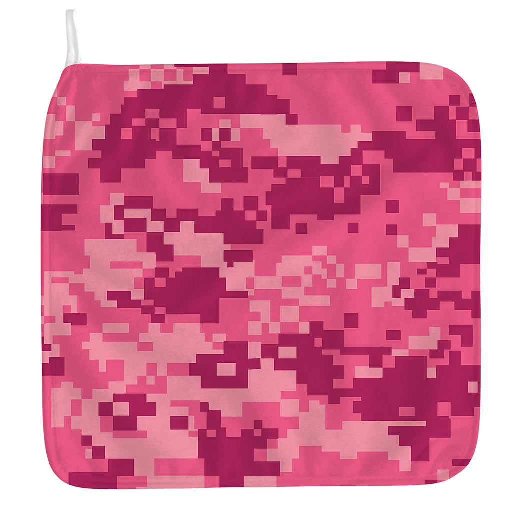 Pink Digital Camo Pattern Print Hand Towel