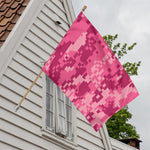 Pink Digital Camo Pattern Print House Flag