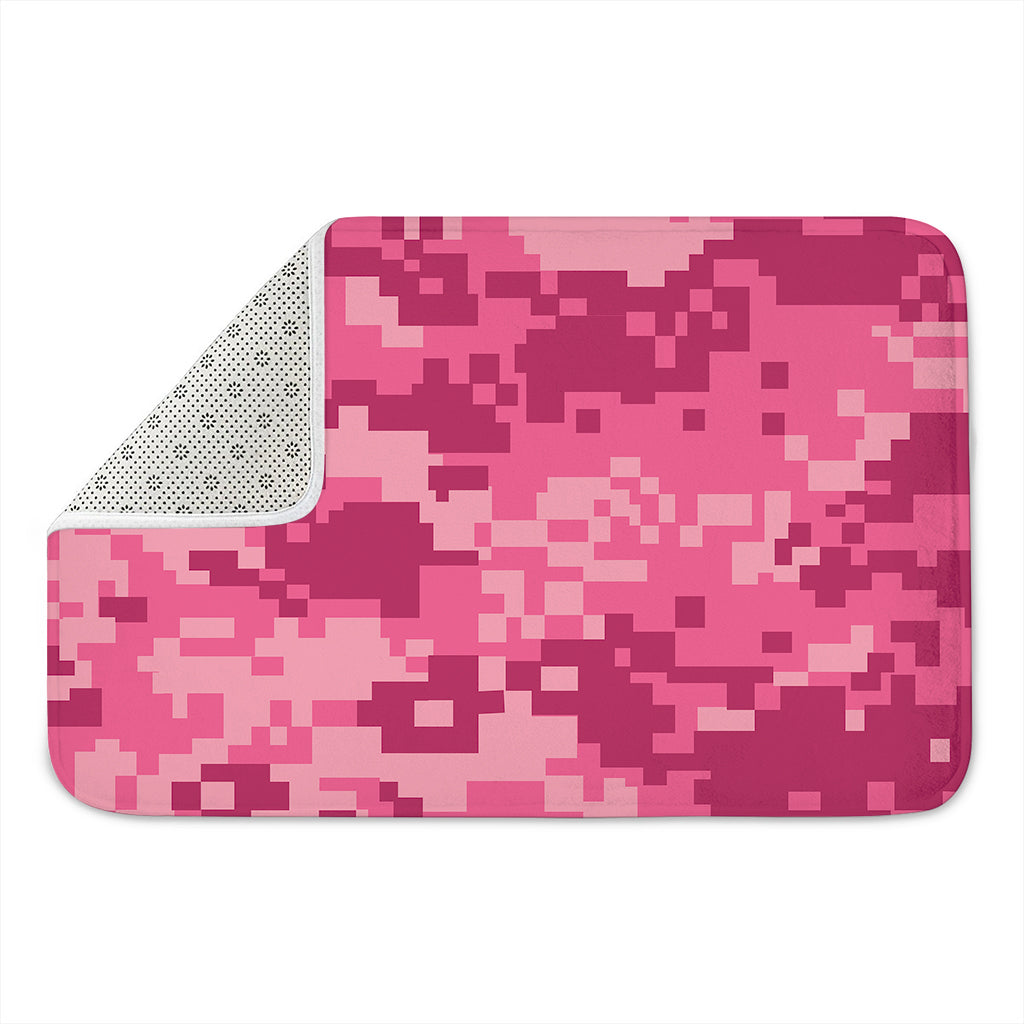 Pink Digital Camo Pattern Print Indoor Door Mat