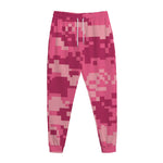Pink Digital Camo Pattern Print Jogger Pants