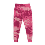 Pink Digital Camo Pattern Print Jogger Pants