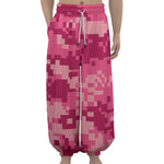 Pink Digital Camo Pattern Print Lantern Pants