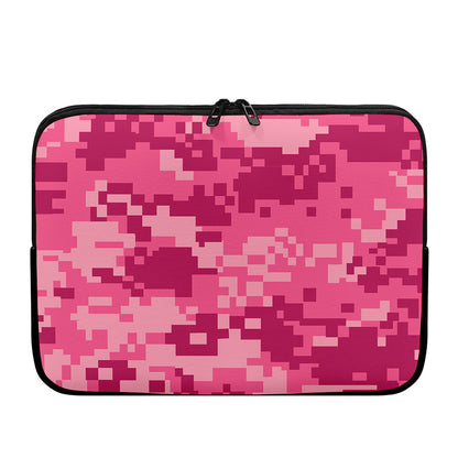 Pink Digital Camo Pattern Print Laptop Sleeve