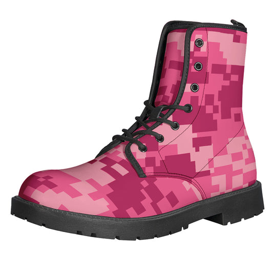 Pink Digital Camo Pattern Print Backpack
