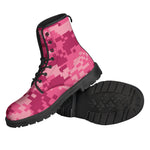 Pink Digital Camo Pattern Print Backpack