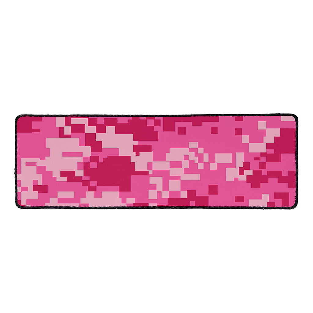 Pink Digital Camo Pattern Print Long Kitchen Mat