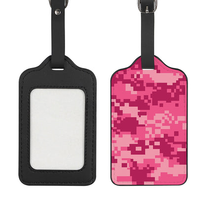 Pink Digital Camo Pattern Print Luggage Tag
