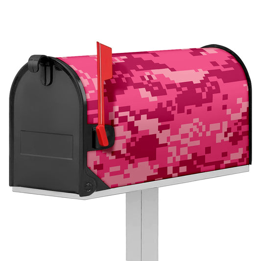 Pink Digital Camo Pattern Print Mailbox Cover
