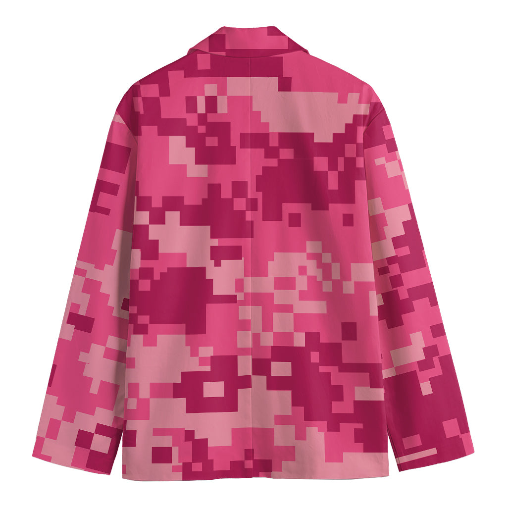 Pink Digital Camo Pattern Print Men's Blazer