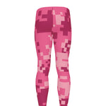 Pink Digital Camo Pattern Print Men's leggings