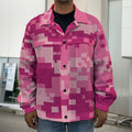 Pink Digital Camo Pattern Print Men's Shirt Jacket