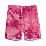 Pink Digital Camo Pattern Print Men's Sports Shorts