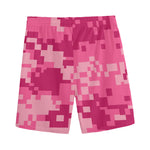 Pink Digital Camo Pattern Print Men's Sports Shorts