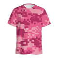 Pink Digital Camo Pattern Print Men's Athletic T-Shirt