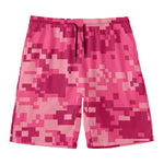 Pink Digital Camo Pattern Print Men's Swim Trunks