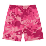 Pink Digital Camo Pattern Print Men's Swim Trunks