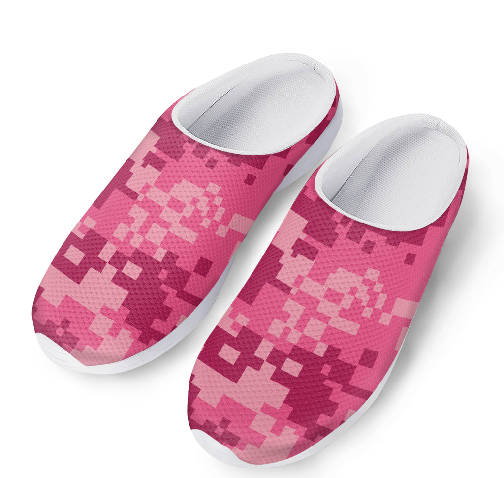 Pink Digital Camo Pattern Print Mesh Casual Shoes