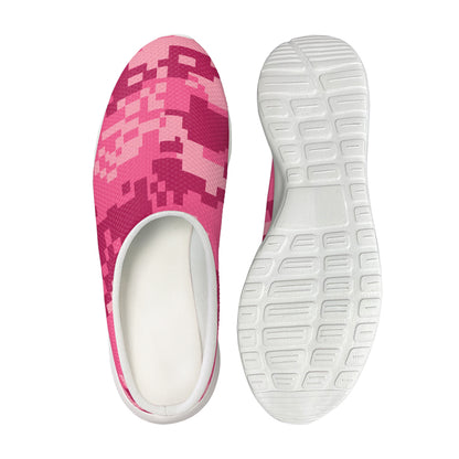 Pink Digital Camo Pattern Print Mesh Casual Shoes