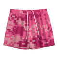 Pink Digital Camo Pattern Print Mesh Shorts
