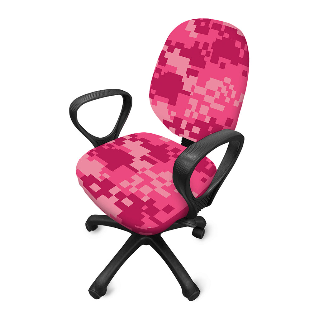 Pink Digital Camo Pattern Print Office Chair Cover