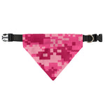 Pink Digital Camo Pattern Print Over The Collar Dog Bandana