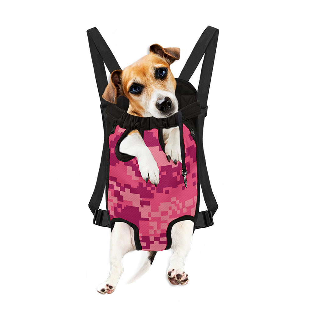 Pink Digital Camo Pattern Print Pet Carrier Backpack