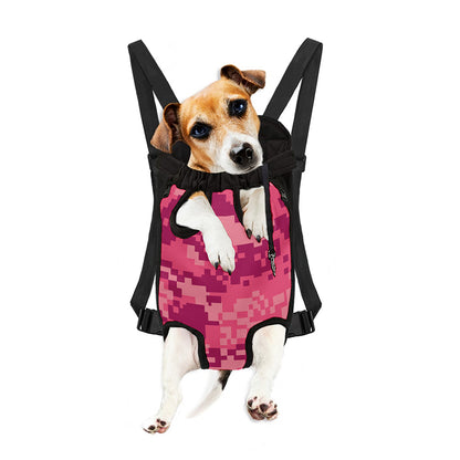 Pink Digital Camo Pattern Print Pet Carrier Backpack