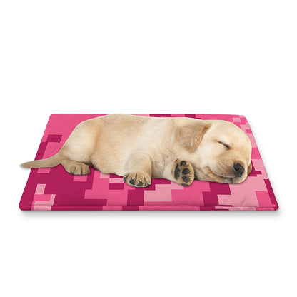 Pink Digital Camo Pattern Print Pet Cooling Mat Cover