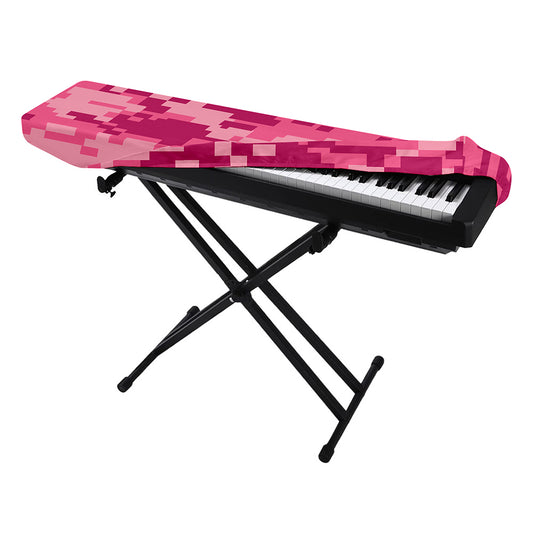 Pink Digital Camo Pattern Print Piano Keyboard Cover