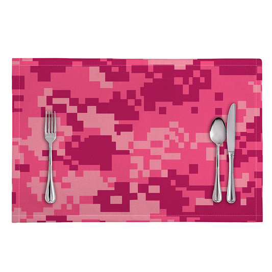 Pink Digital Camo Pattern Print Placemat