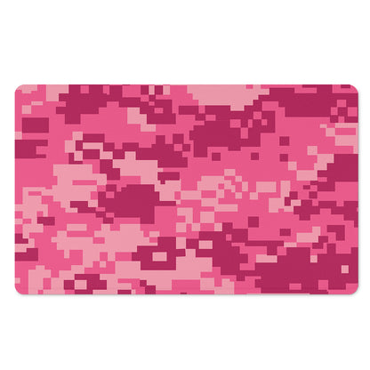 Pink Digital Camo Pattern Print Polyester Doormat