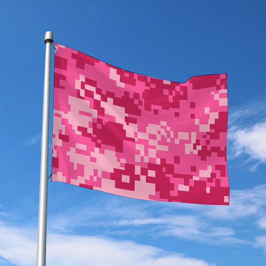 Pink Digital Camo Pattern Print Polyester Flag