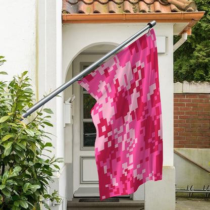 Pink Digital Camo Pattern Print Polyester Flag