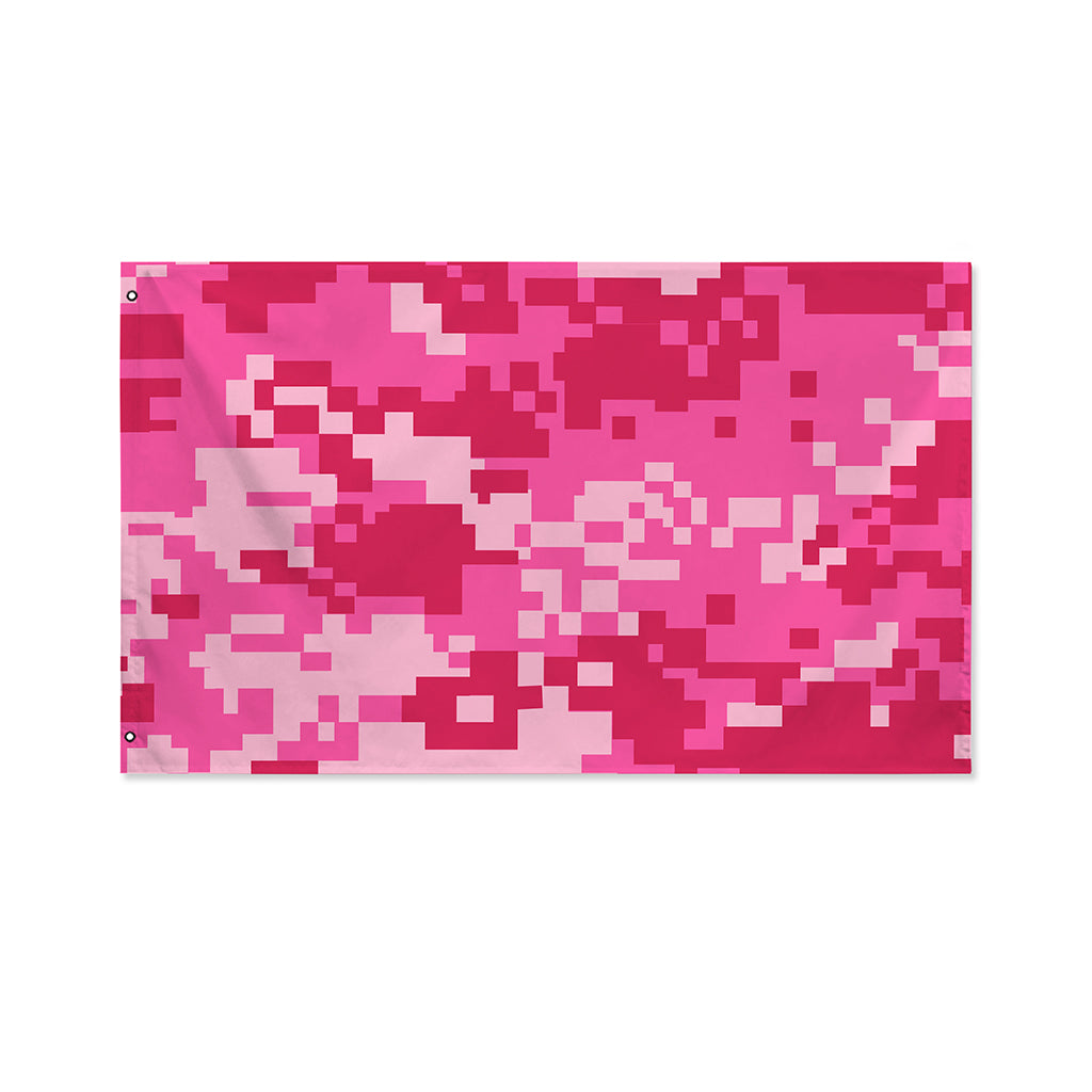Pink Digital Camo Pattern Print Polyester Flag
