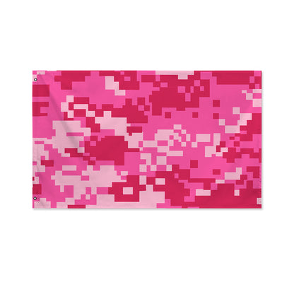 Pink Digital Camo Pattern Print Polyester Flag