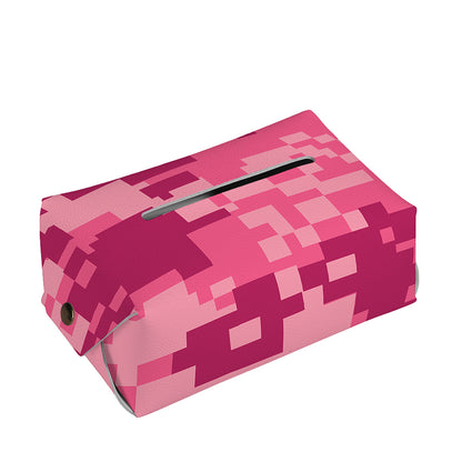 Pink Digital Camo Pattern Print Rectangle Tissue Box Cover