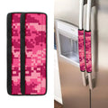 Pink Digital Camo Pattern Print Refrigerator Handle Covers