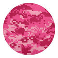 Pink Digital Camo Pattern Print Round Blanket