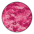 Pink Digital Camo Pattern Print Round Floor Mat