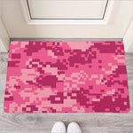Pink Digital Camo Pattern Print Rubber Doormat