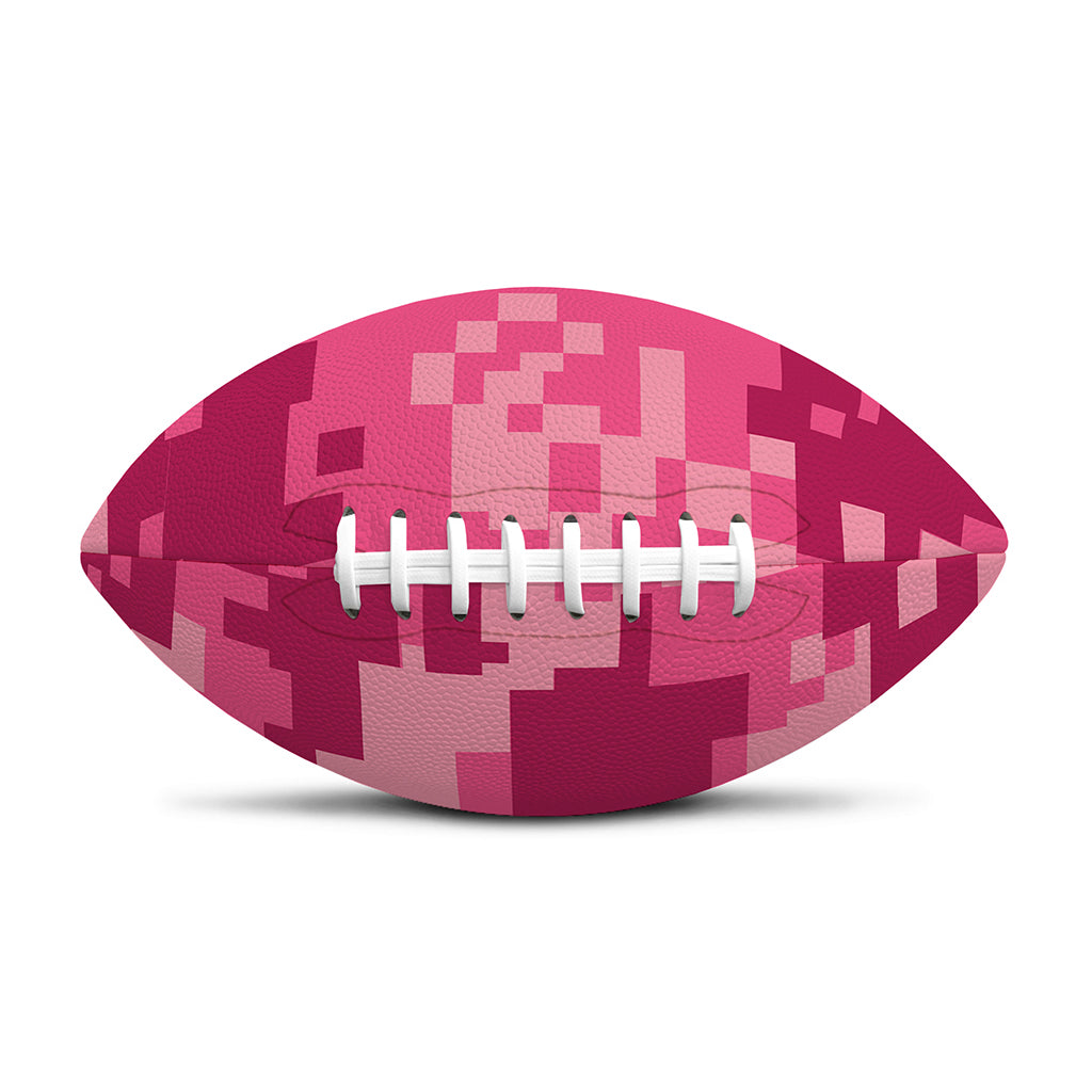 Pink Digital Camo Pattern Print Rugby Ball