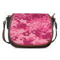 Pink Digital Camo Pattern Print Saddle Bag