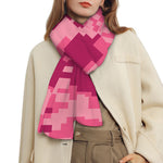 Pink Digital Camo Pattern Print Scarf