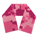 Pink Digital Camo Pattern Print Scarf