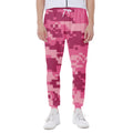 Pink Digital Camo Pattern Print Joggers